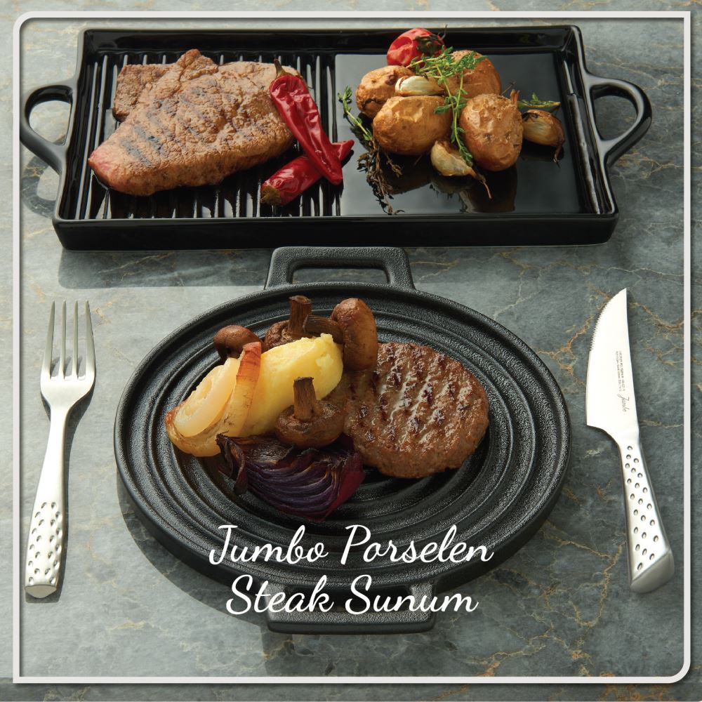 Jumbo Porselen Steak Sunum